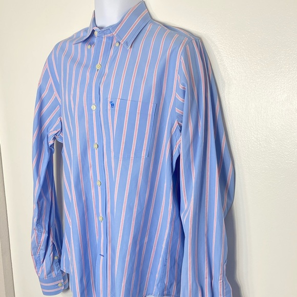 Abercrombie & Fitch Blue Muscle Dress Shirt Large - Picture 3 of 10